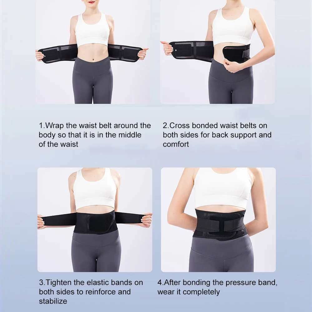 2-Stay Breathable Lower Back Brace,Adjustable Lumbar Support Belt for Sciatica,Back Pain Orthosis for Men Women Work Home Office