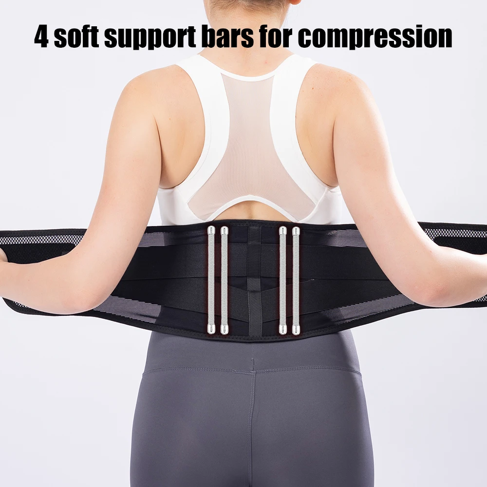 2-Stay Breathable Lower Back Brace,Adjustable Lumbar Support Belt for Sciatica,Back Pain Orthosis for Men Women Work Home Office