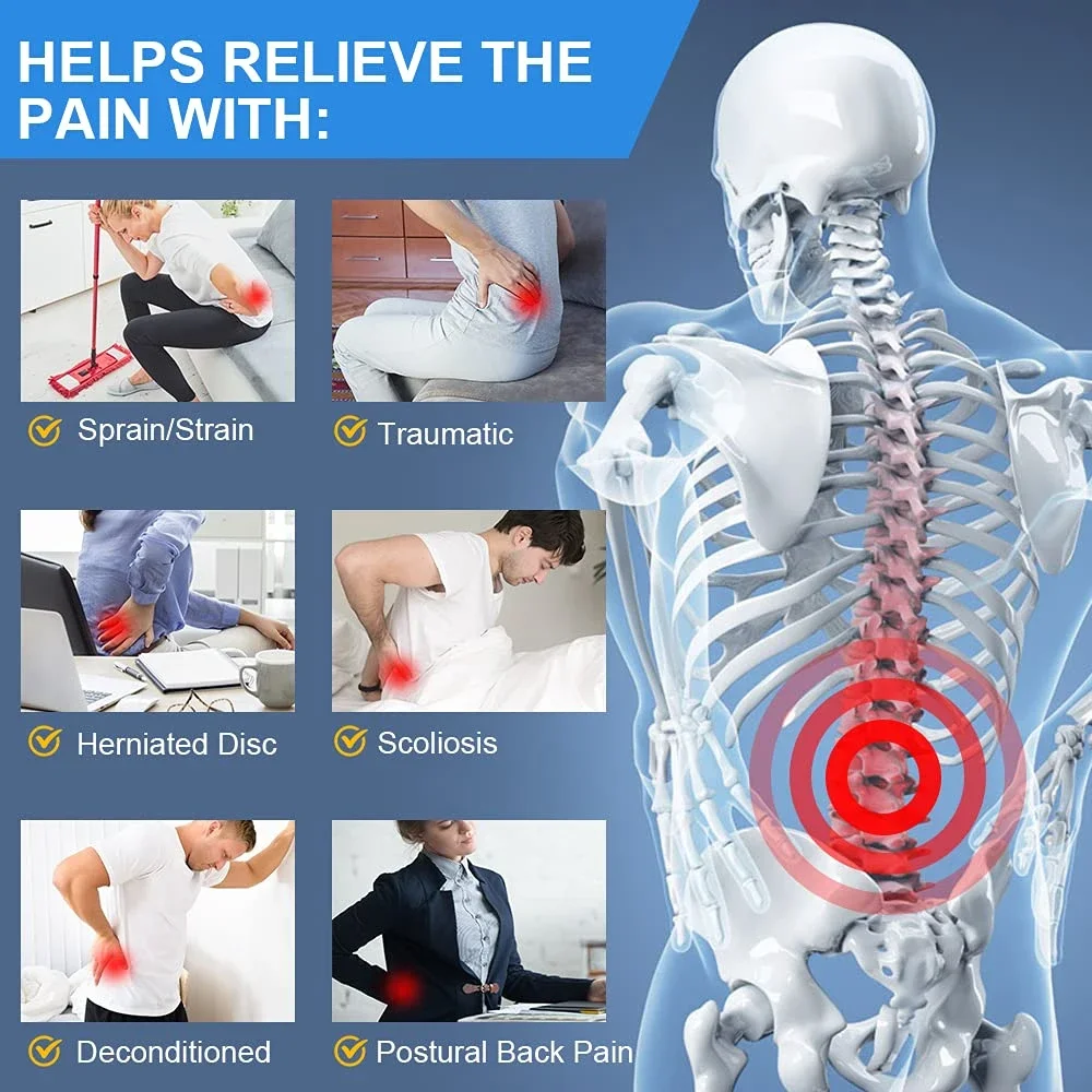 Back Brace for Lower Back Pain Lumbar Support Belt for Men Women, Bionic Spine Design Back Brace for Sciatica Herniated Disc