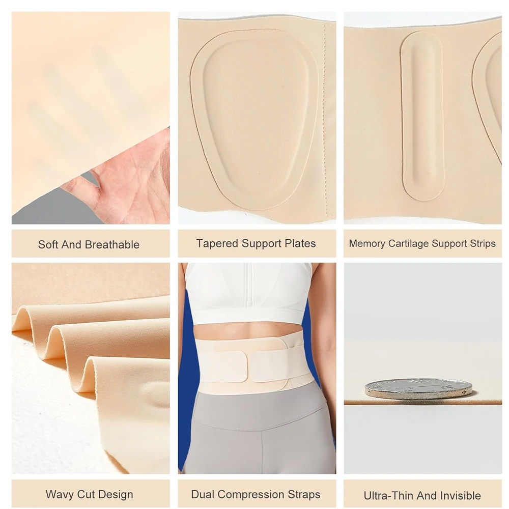 1Pcs Thin Lower Back Brace | Lumbar Support | Wrap for Recovery, Workout, Herniated Disc Pain Relief | Waist Trimmer Weight Loss