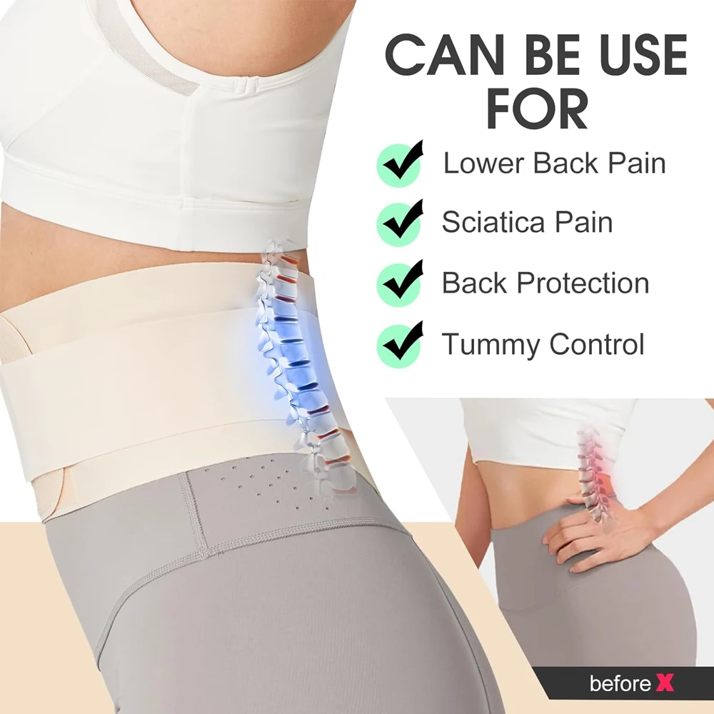 1Pcs Thin Lower Back Brace | Lumbar Support | Wrap for Recovery, Workout, Herniated Disc Pain Relief | Waist Trimmer Weight Loss