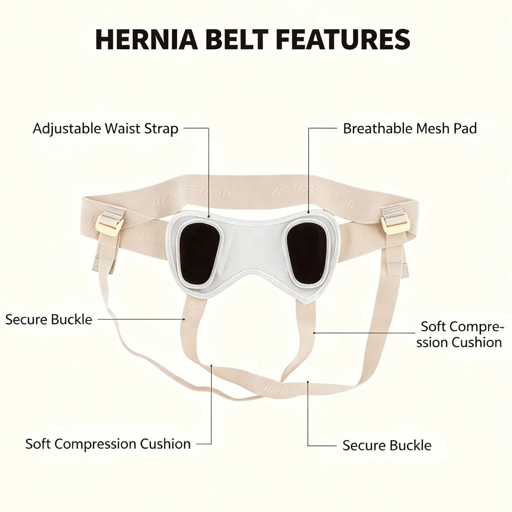 2Pack Hernia Belt for Left/Right Side - Adjustable Groin Support Truss with 2 Pads,Lnguinal & Sports Hernia Brace for Men Women