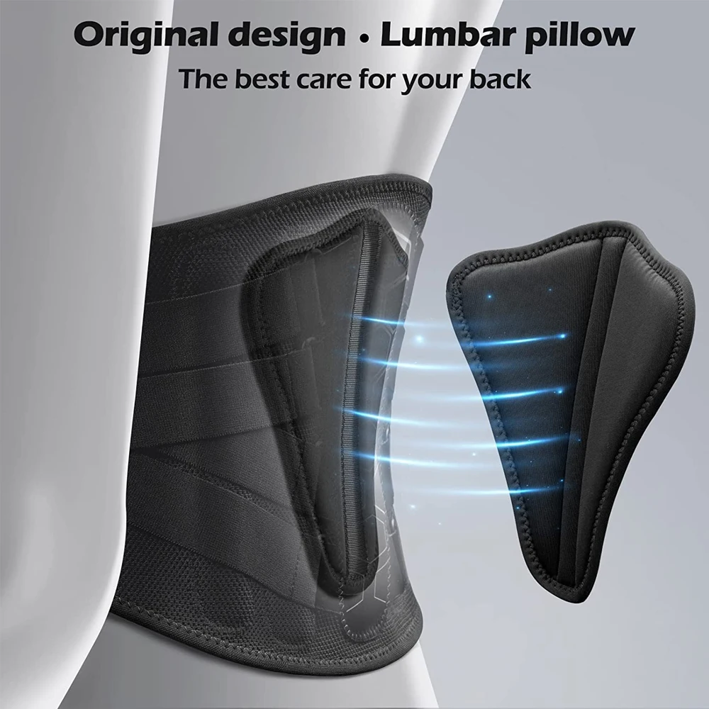 Seniors Lumbar Support Belt Breathable Back Brace with Steel Stays for Elderly Men Women Easy Wear for Home Daily Activities