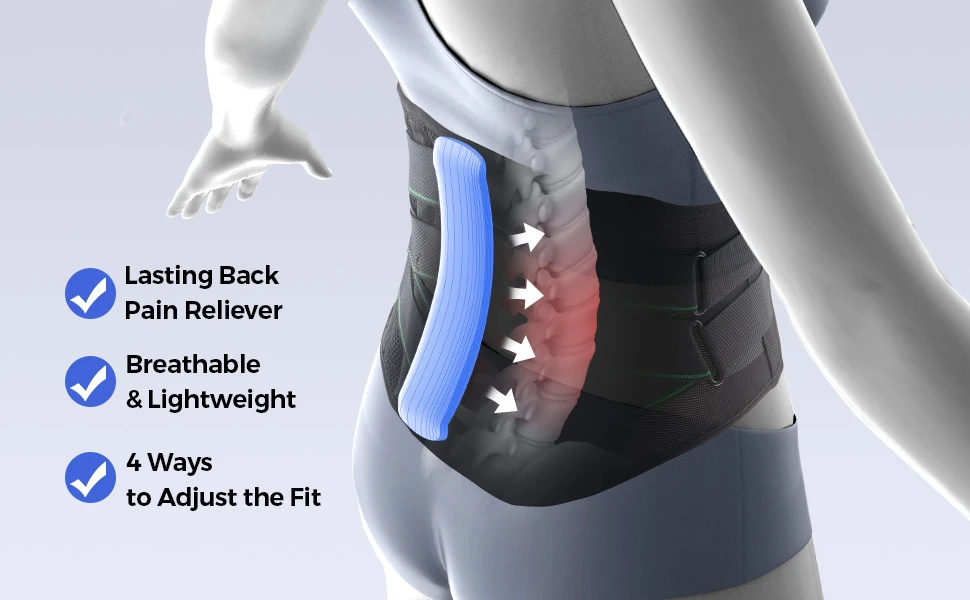 1Pcs Back Brace for Lower Back Pain Men & Women, Herniated Disc, Sciatica, Scoliosis, Adjustable Lumbar Back Support Belt