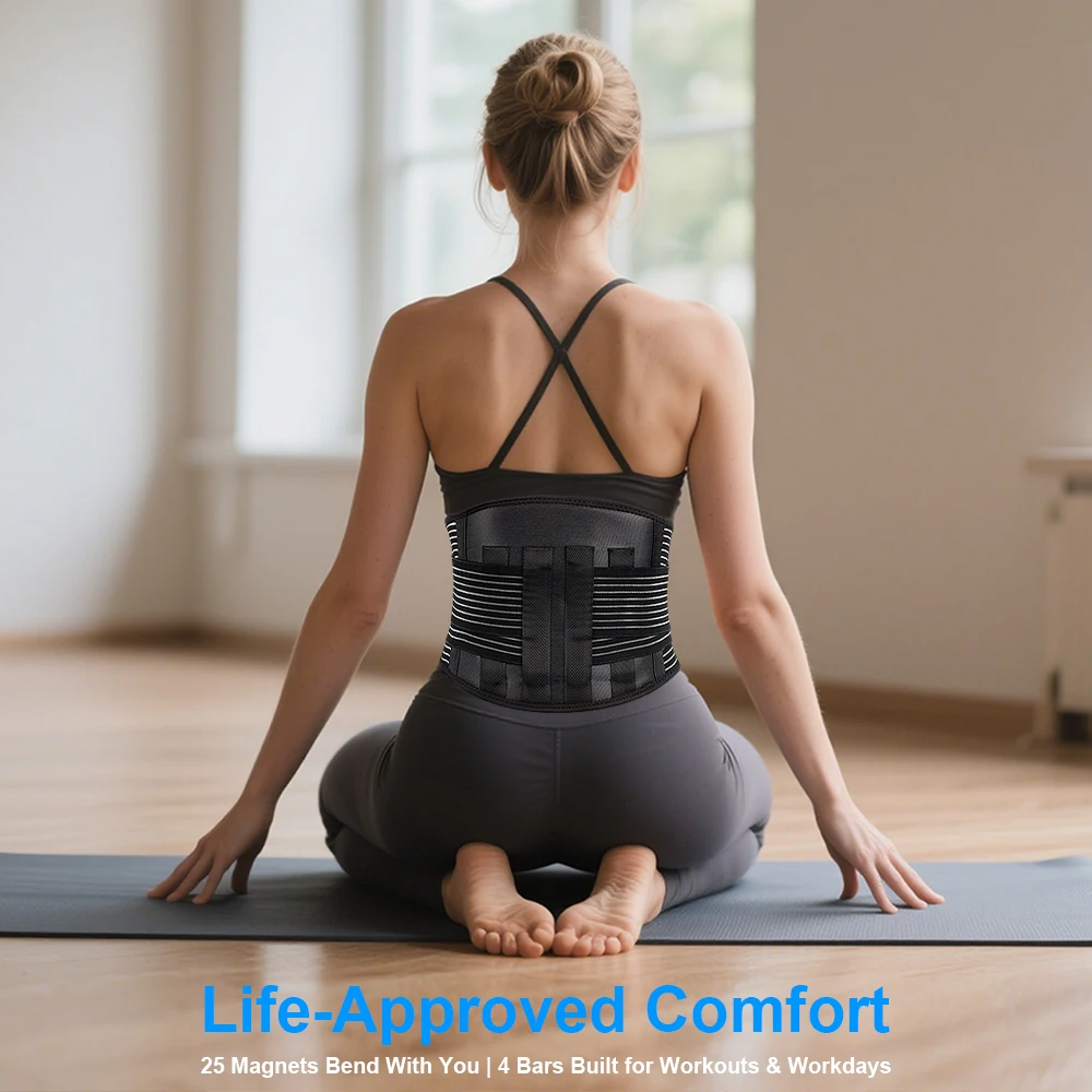 1PCS Heating Magnetic Therapy Back Brace Support Belt for Men Women, for Sciatica, Herniated Disc, Scoliosis Back Pain Relief