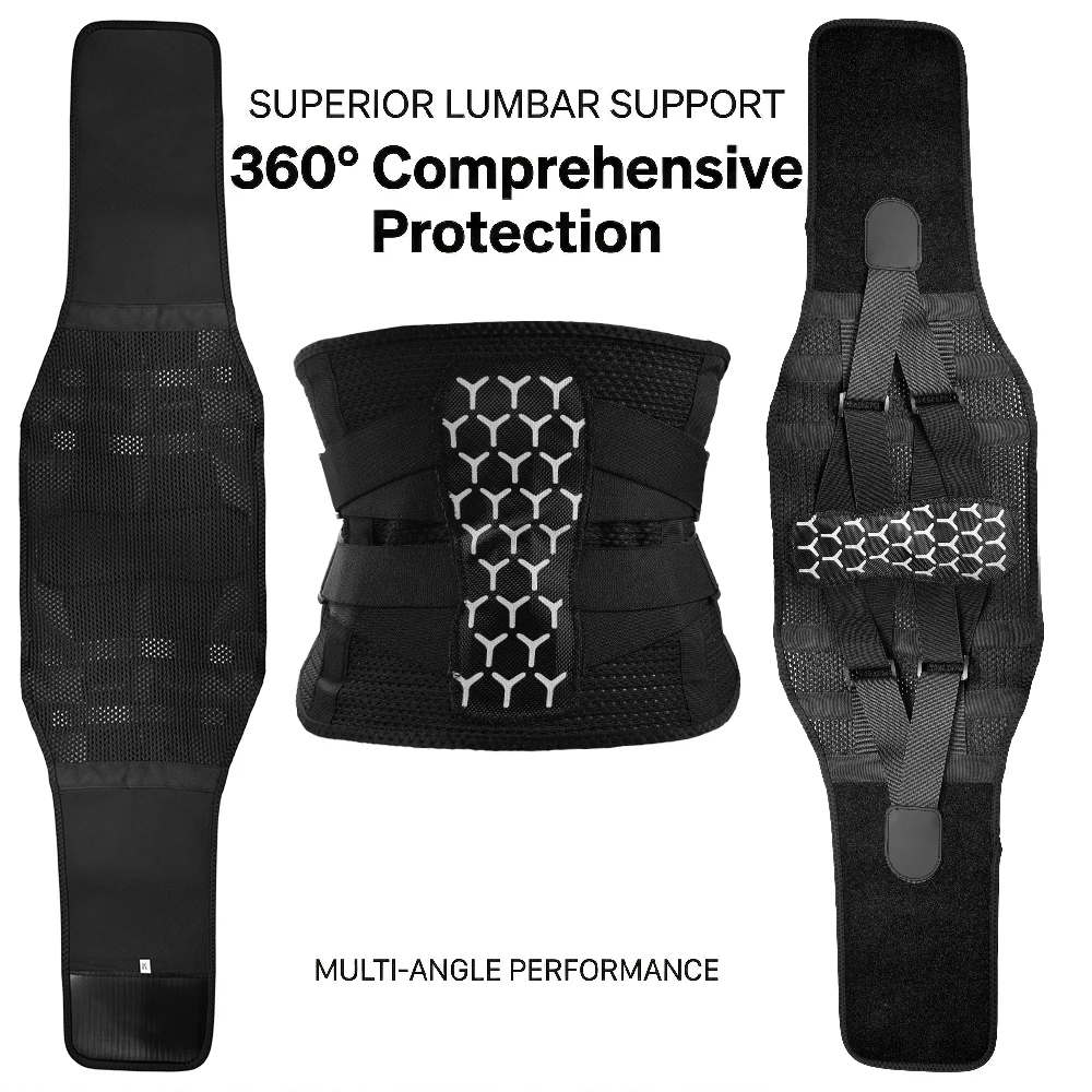 1PCS Adjustable Back Brace for Lower Pain Relief, Lumbar Support Belt with Steel Stays Breathable Mesh for Gym Running Cycling