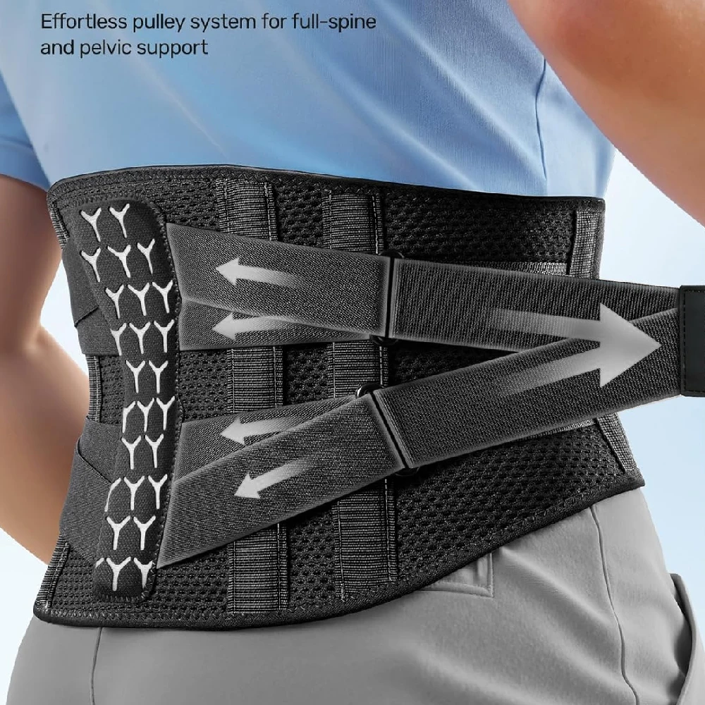 1PCS Adjustable Back Brace for Lower Pain Relief, Lumbar Support Belt with Steel Stays Breathable Mesh for Gym Running Cycling