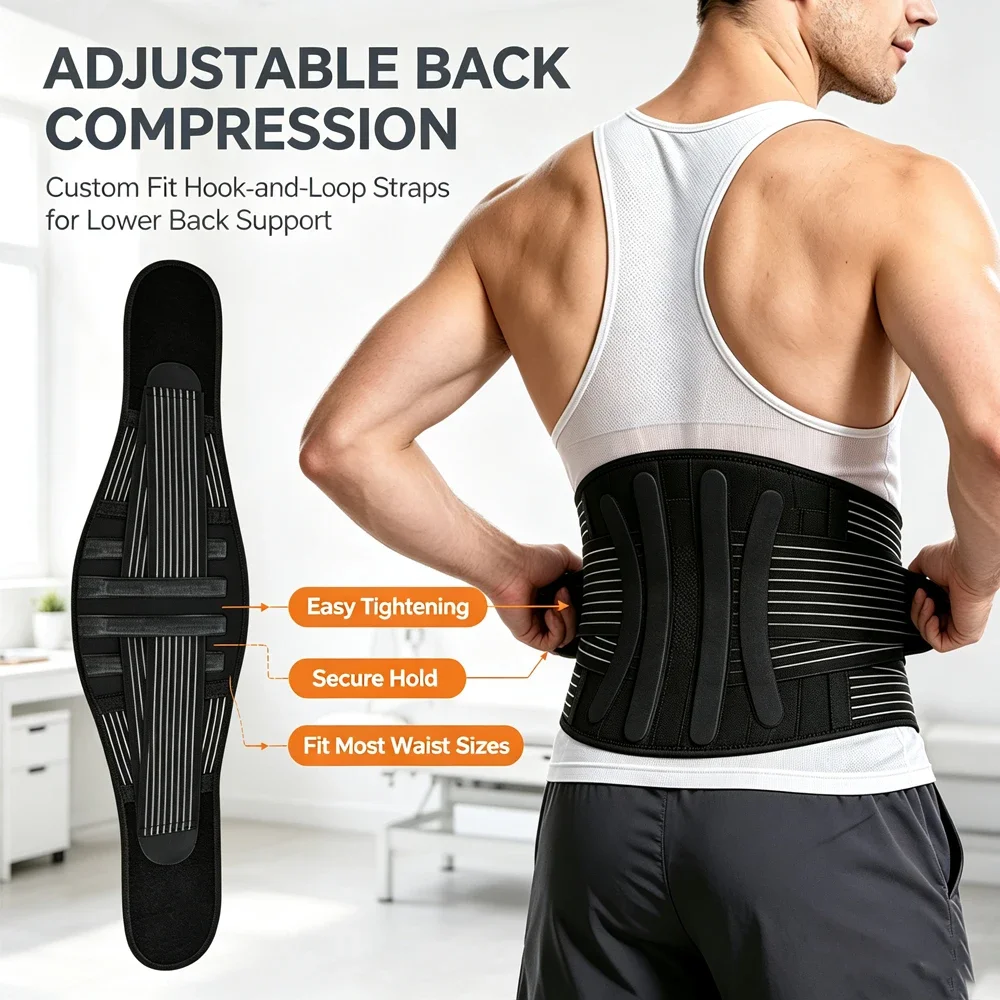 1PCS Heating Magnetic Therapy Back Brace Support Belt for Men Women, for Sciatica, Herniated Disc, Scoliosis Back Pain Relief