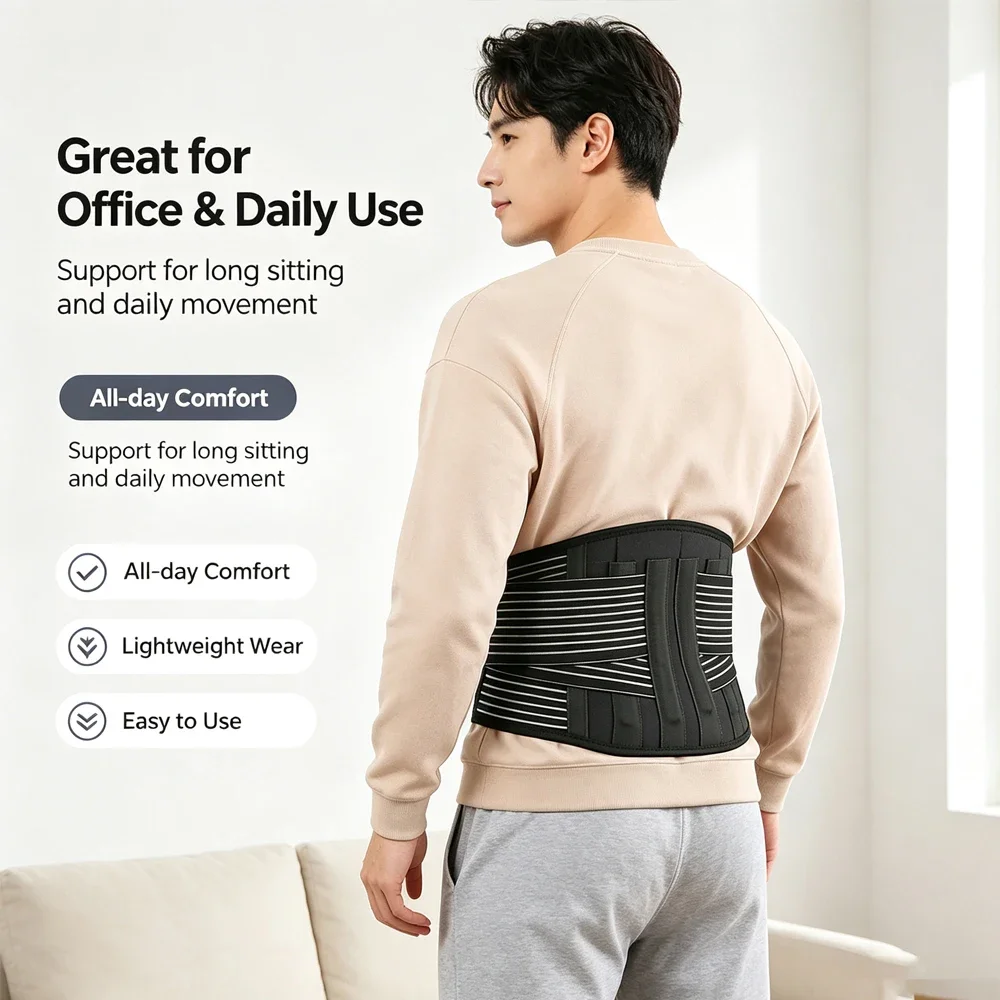 1PCS Heating Magnetic Therapy Back Brace Support Belt for Men Women, for Sciatica, Herniated Disc, Scoliosis Back Pain Relief