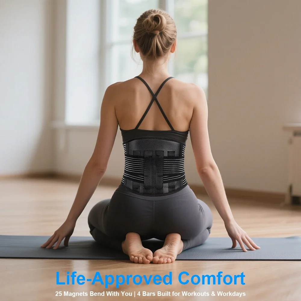 1PCS Heating Magnetic Therapy Back Brace Support Belt for Men Women, for Sciatica, Herniated Disc, Scoliosis Back Pain Relief