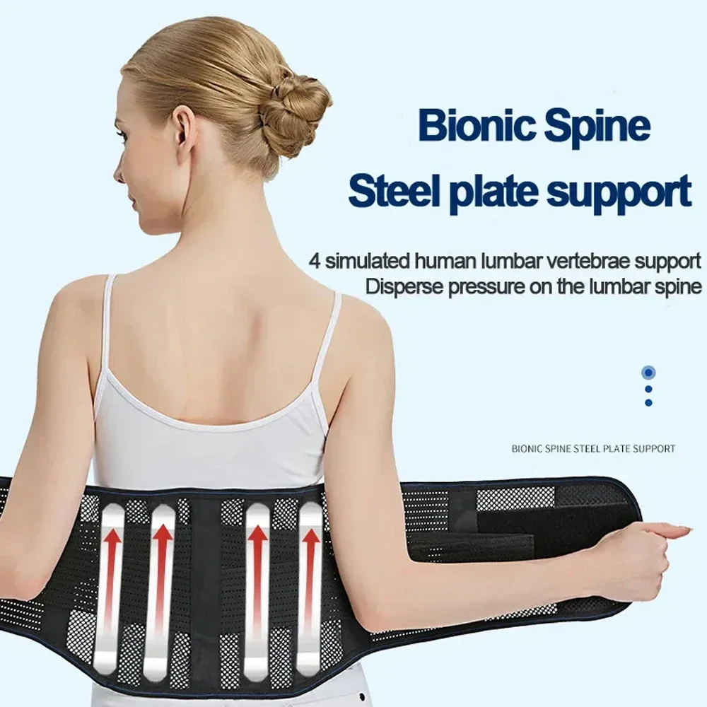 Back Brace for Lower Back Pain Relief with 5 Stays & Dual Adjustable Straps, Breathable Anti-Skid Lumbar Support for Men Women