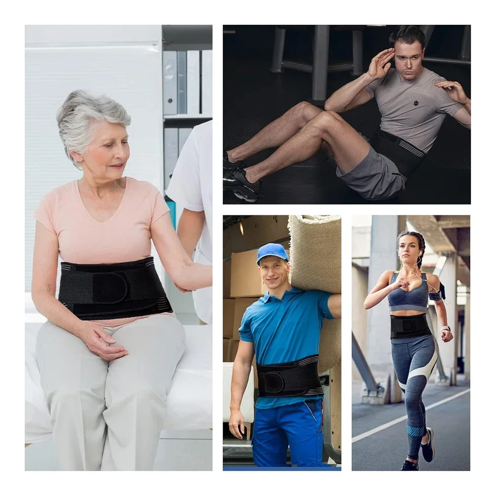 Back Brace for Lower Back Pain Relief with 5 Stays & Dual Adjustable Straps, Breathable Anti-Skid Lumbar Support for Men Women