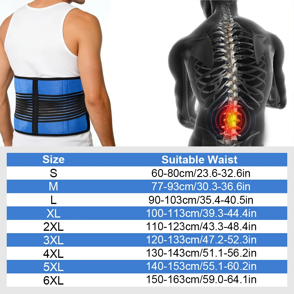 1PC Back Brace Support Belt - Lumbar Support Back Brace for Back Pain - \Adjustable Neoprene Double Pull Waist Belt for Sciatica