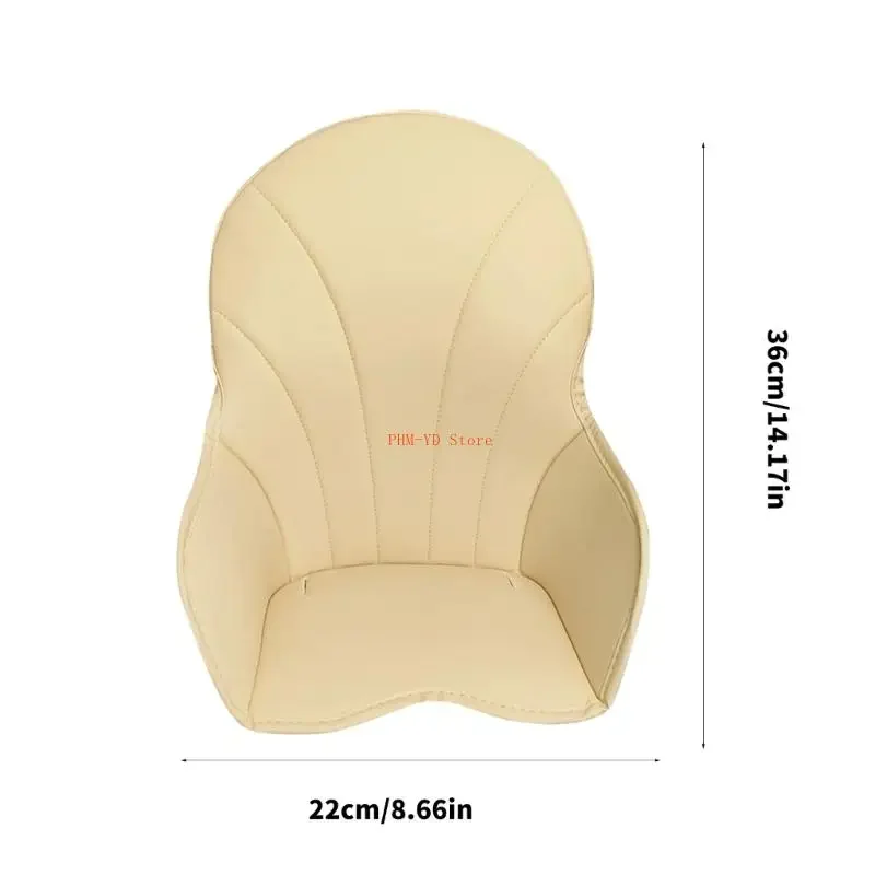 28TD Baby Dining Chair Protector Cover PU Leather Cushion for Highchairs Easy Cleaning and Convenient Installation