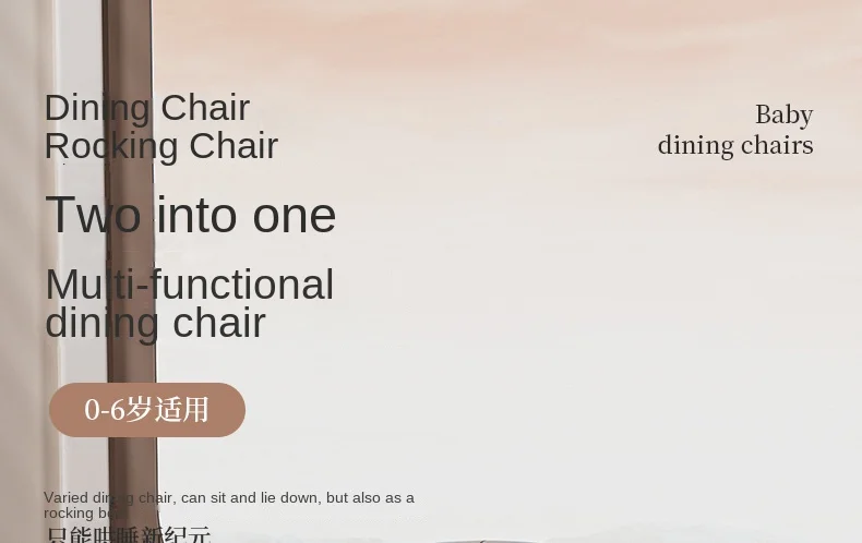 Multifunction Children Dining Chair Adjustable 2-in-1 Smooth Cardan Wheel Foldable Toddler Reclining Chair Highchair for Baby