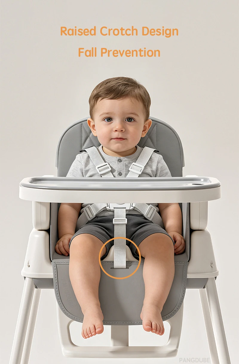 PANGDUBE Foldable Baby High Chair Portable Infant Feeding Seat Convertible Booster Toddler Meal Chair with Wheels Tray