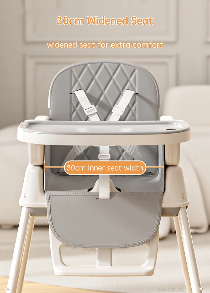 PANGDUBE Foldable Baby High Chair Portable Infant Feeding Seat Convertible Booster Toddler Meal Chair with Wheels Tray