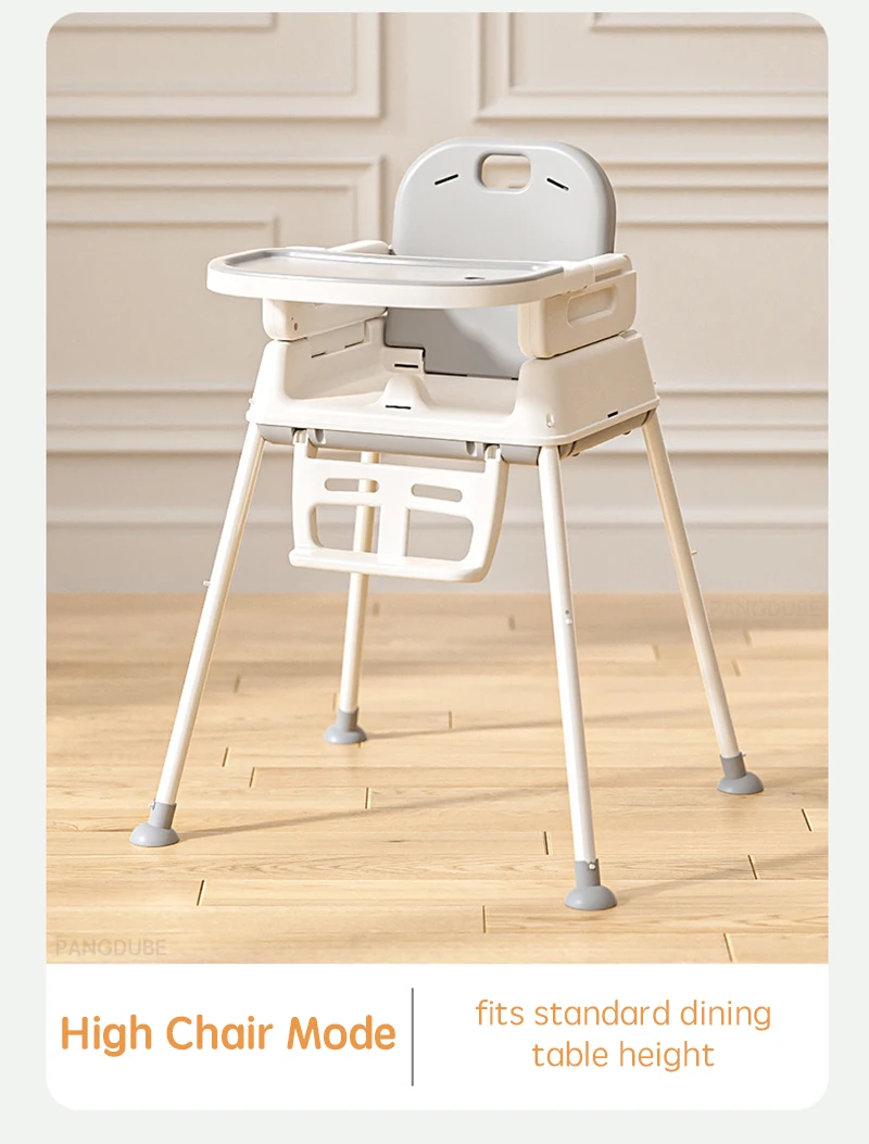 PANGDUBE Foldable Baby High Chair Portable Infant Feeding Seat Convertible Booster Toddler Meal Chair with Wheels Tray
