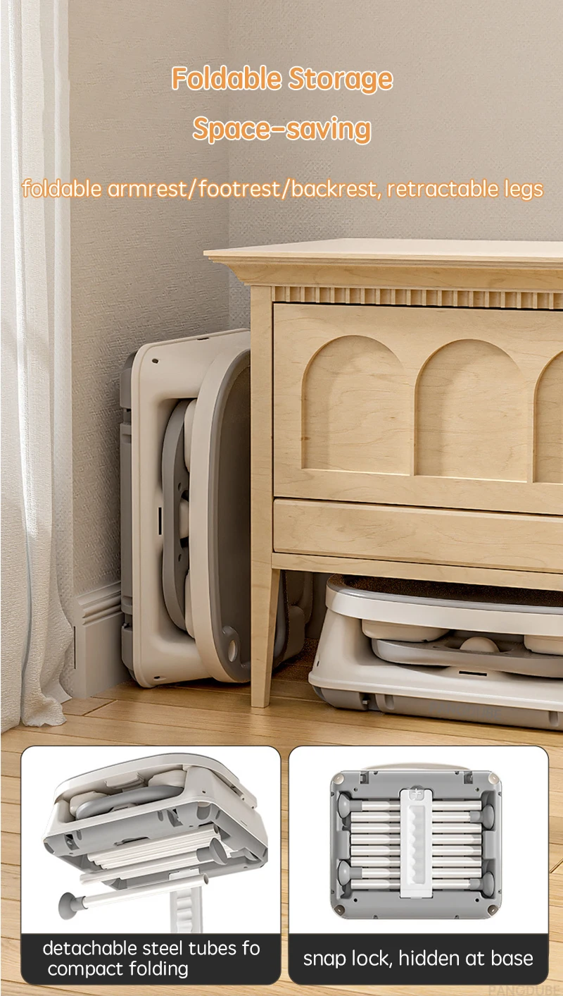 PANGDUBE Foldable Baby High Chair Portable Infant Feeding Seat Convertible Booster Toddler Meal Chair with Wheels Tray