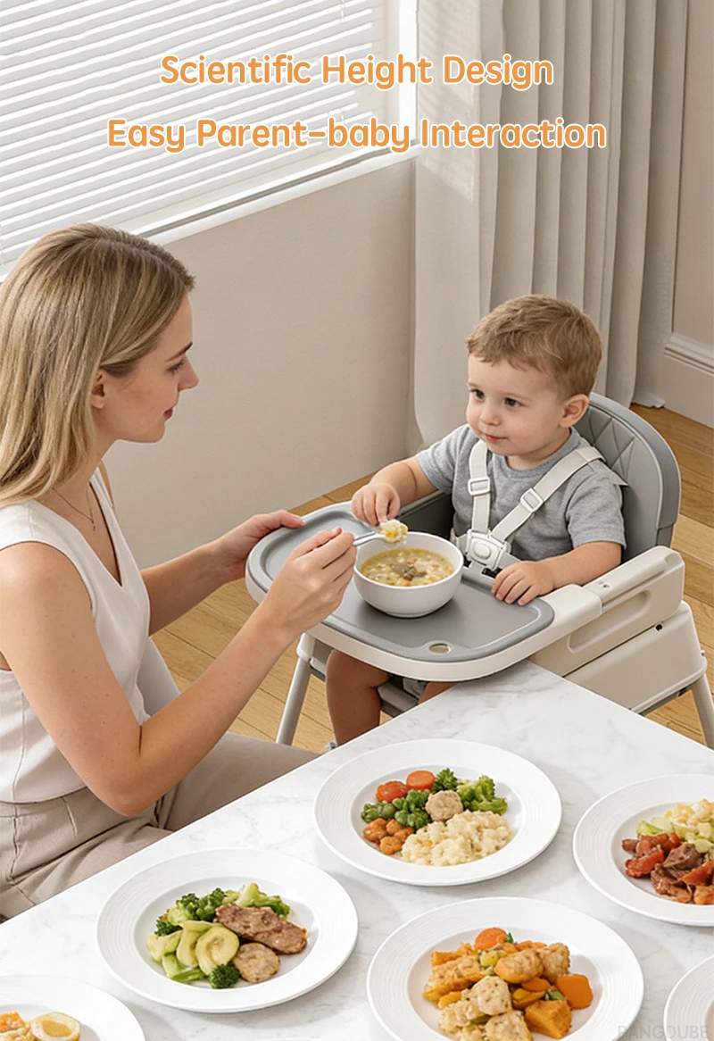 PANGDUBE Foldable Baby High Chair Portable Infant Feeding Seat Convertible Booster Toddler Meal Chair with Wheels Tray