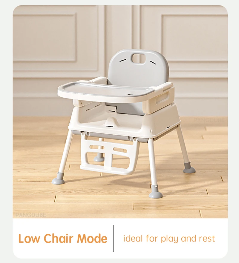 PANGDUBE Foldable Baby High Chair Portable Infant Feeding Seat Convertible Booster Toddler Meal Chair with Wheels Tray