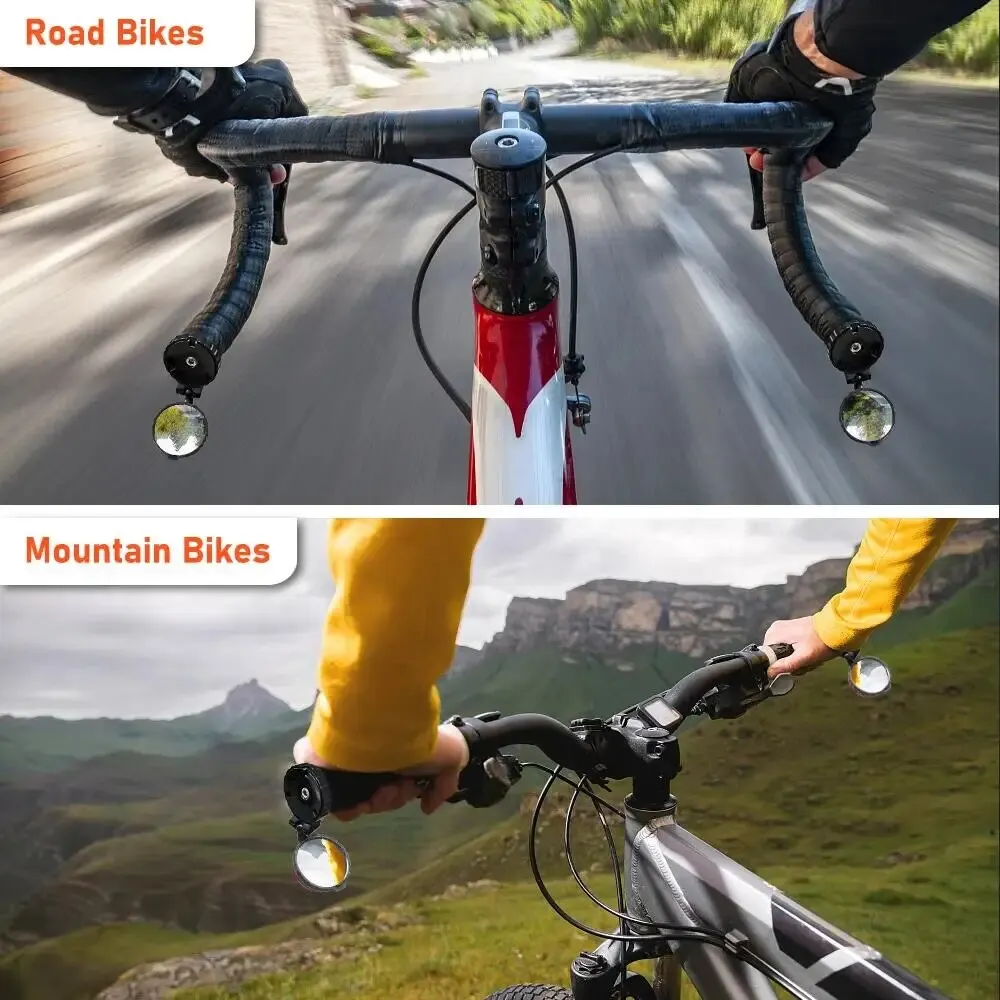 Bicycle Rear View Convex Mirror, 1PC Drop Bar Handlebar Mount Bike Back Sight Reflector, Lightweight Acrylic Lens Cycling Mirror