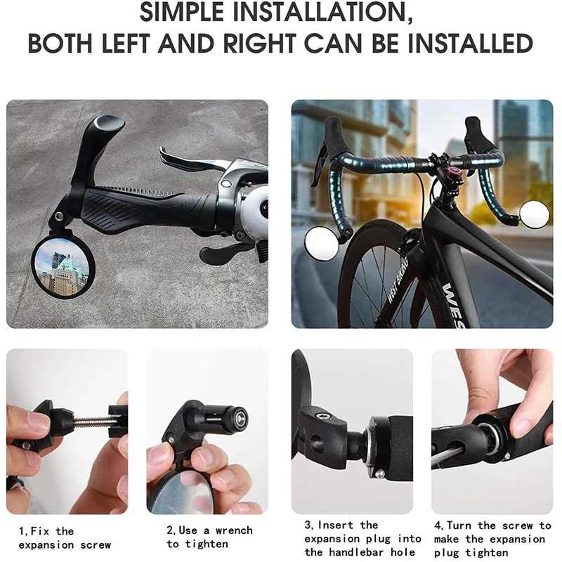 HD Bicycle Rearview Mirror with Adjustable Handlebar - Improve Safety and Visibility While Riding