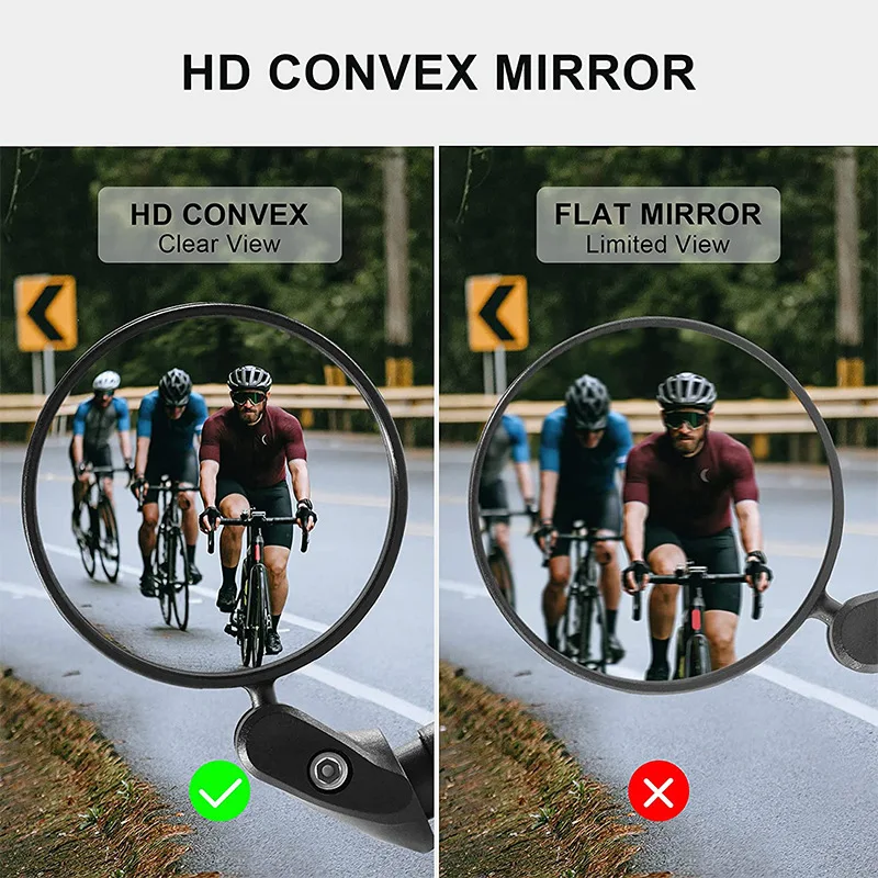 HD Bicycle Rearview Mirror with Adjustable Handlebar - Improve Safety and Visibility While Riding