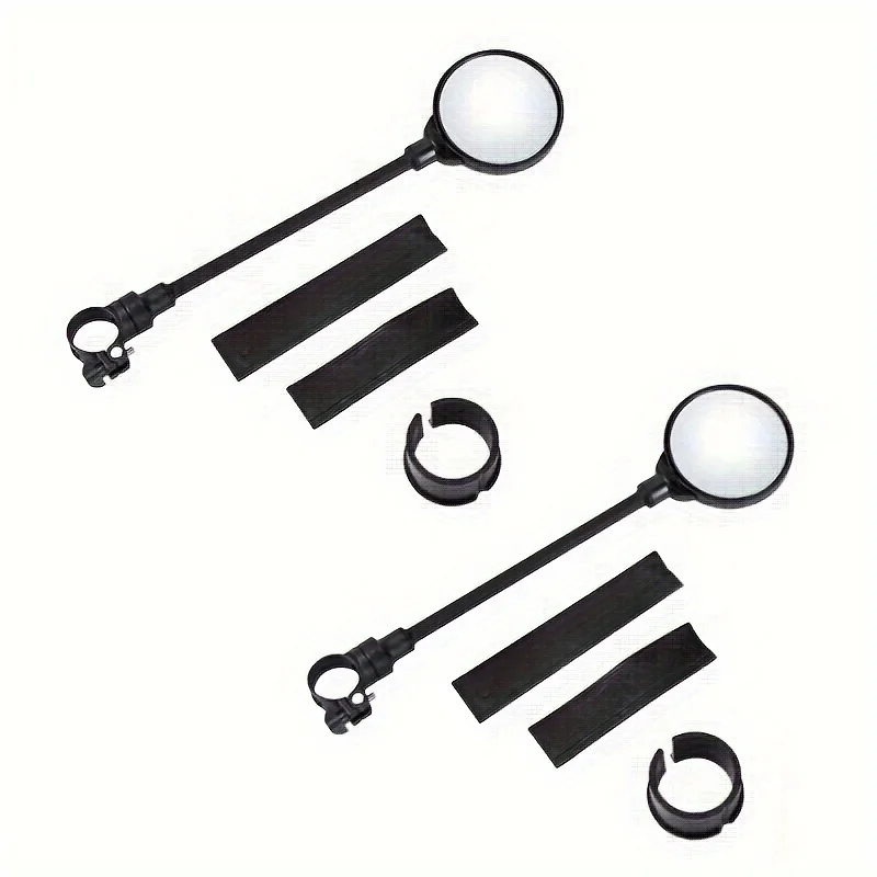 2PCS Bike Mirror Bike Handlebar Rearview Mirror Rotatable And Adjustable Wide Angle Rear View Shockproof Convex Mirror Universal
