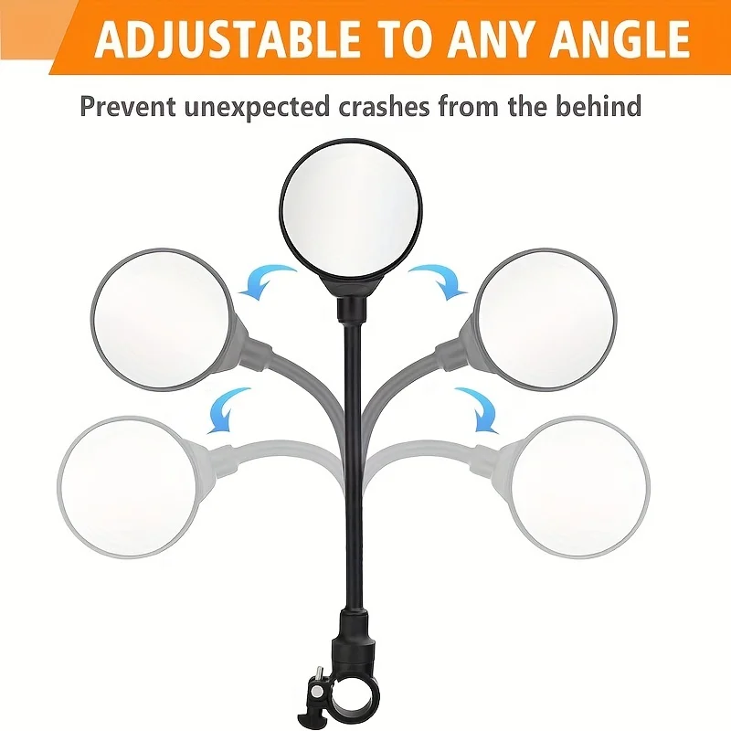 2PCS Bike Mirror Bike Handlebar Rearview Mirror Rotatable And Adjustable Wide Angle Rear View Shockproof Convex Mirror Universal