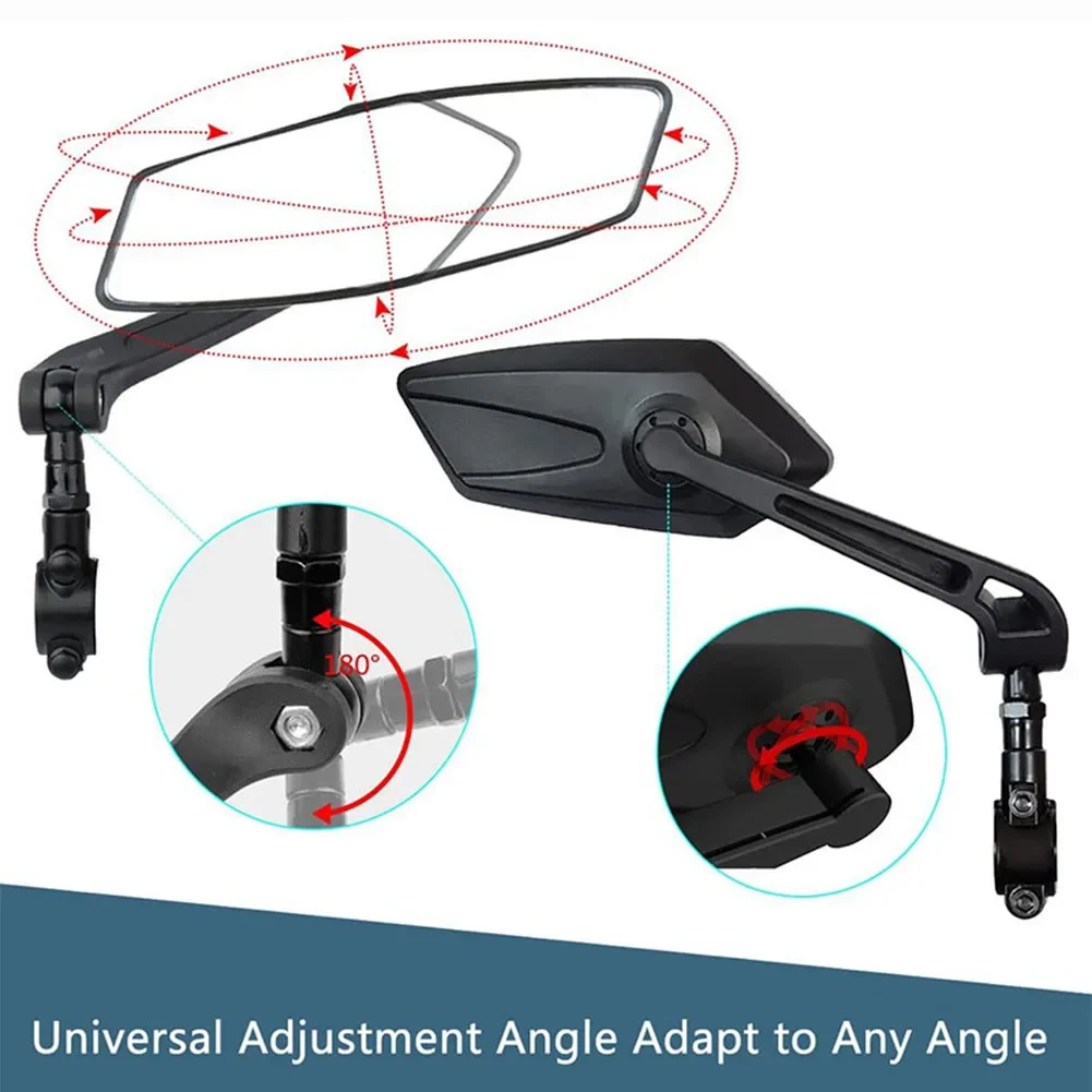 Bicycle Rear View Mirror Bike Handlebar Reflector 360° Rotatable Wide Range Back Sight MTB Mountain Road Riding Safety Rearview