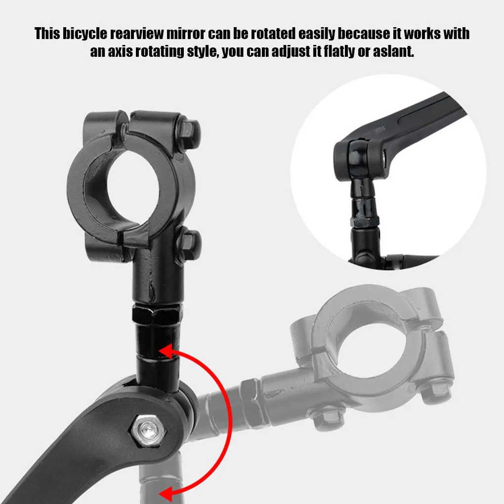 Bicycle Rear View Mirror Bike Handlebar Reflector 360° Rotatable Wide Range Back Sight MTB Mountain Road Riding Safety Rearview