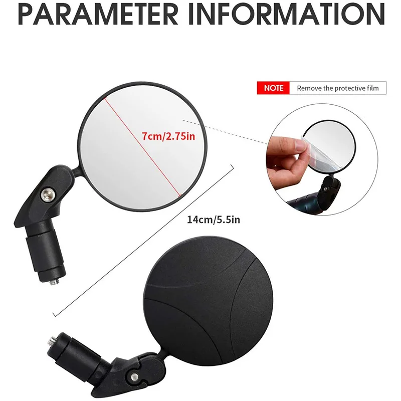Universal Bicycle Rearview Mirror Adjustable RotateWide-Angle Cycling HandlebarRear View for MTB Road Bike Accessories