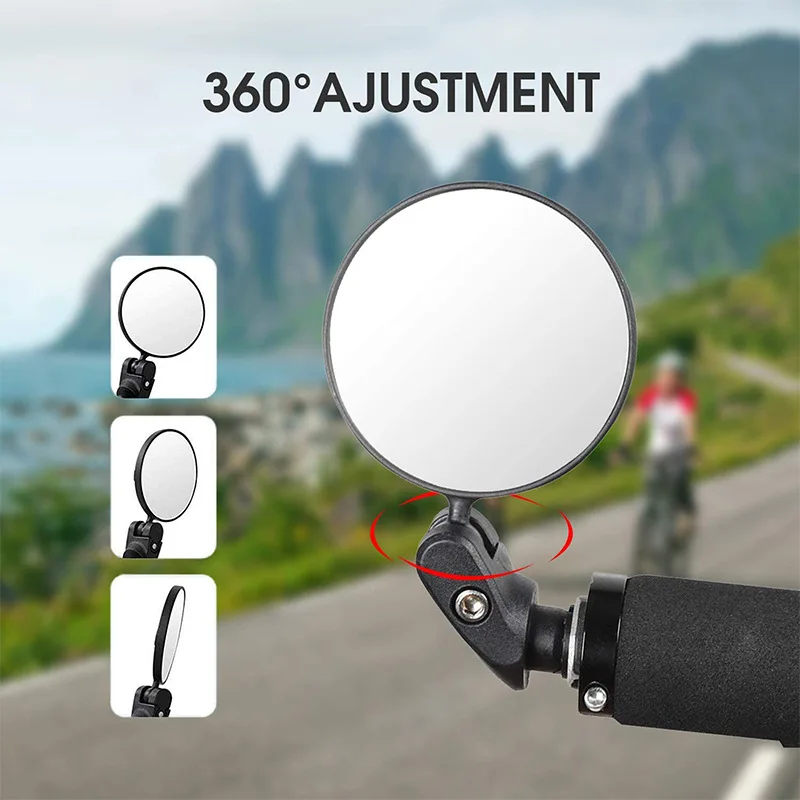 Universal Bicycle Rearview Mirror Adjustable RotateWide-Angle Cycling HandlebarRear View for MTB Road Bike Accessories