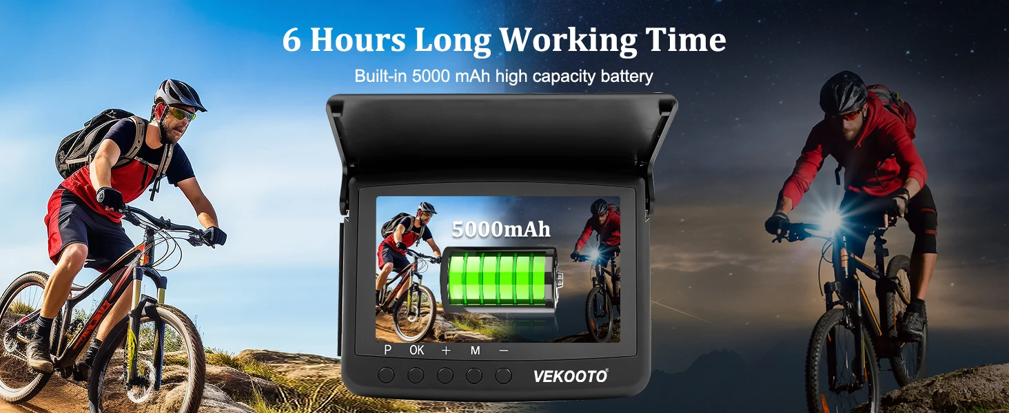 1080P 5" HD Display Bicycle Rear View Camera Real-Time Road Monitoring Night Vision Waterproof Bike Backup Camera for MTB E-Bike