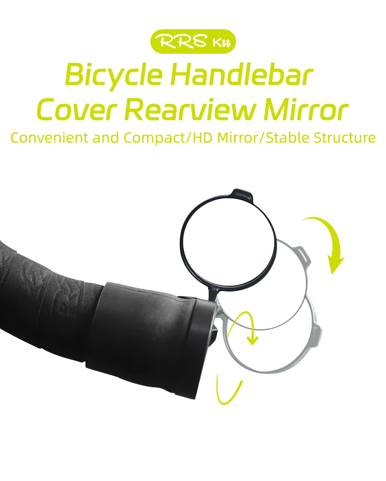 Rrskit Bicycle Handlebar Mirrors For MTB Road Bicycles 360 Degrees Rotate Bike Side Handlebar Mirror Convenient And Safety