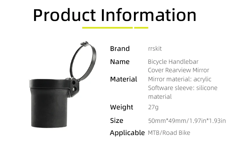 Rrskit Bicycle Handlebar Mirrors For MTB Road Bicycles 360 Degrees Rotate Bike Side Handlebar Mirror Convenient And Safety
