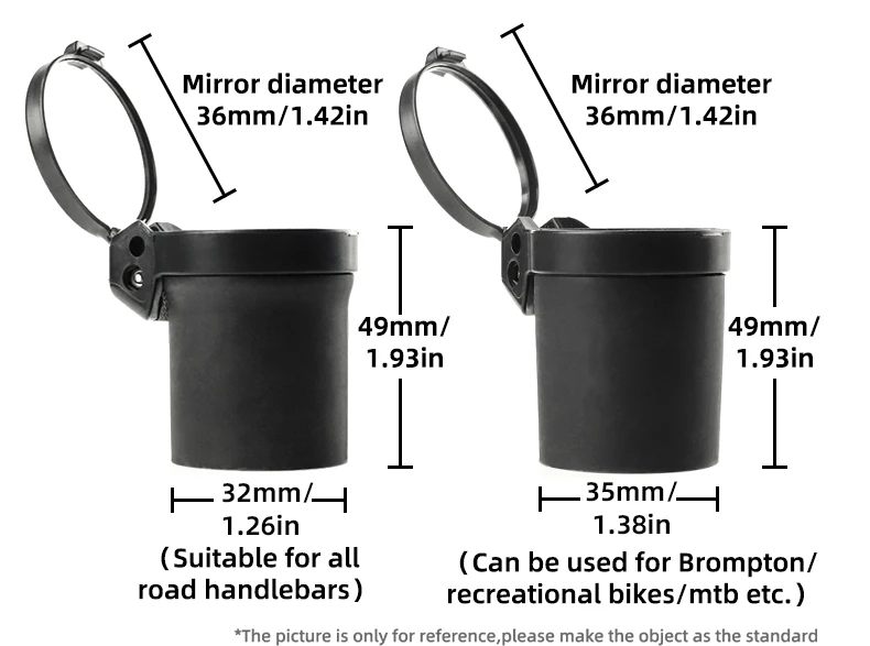 Rrskit Bicycle Handlebar Mirrors For MTB Road Bicycles 360 Degrees Rotate Bike Side Handlebar Mirror Convenient And Safety