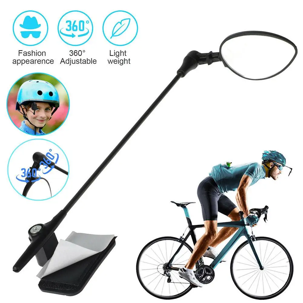 Bike Helmet Rearview Mirror 360 Degree Adjustable Wide Angle Lightweight Bike Riding Mirror Bicycle Rearview Mirrors Accessories