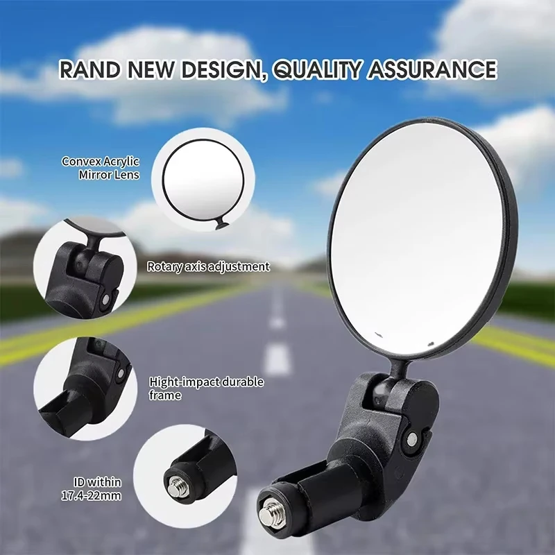 Universal Adjustable Bicycle Rearview Mirror Wide Angle 360° Rotation Handlebar Mount for MTB Road Bike Cycling Accessories