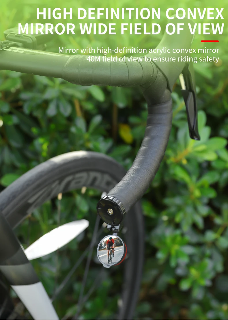 1/2pcs Bicycle Rearview Mirror Adjustable Rotate Cycling Handlebar Led Warning Light Rear View Mirrors Bike Accessories