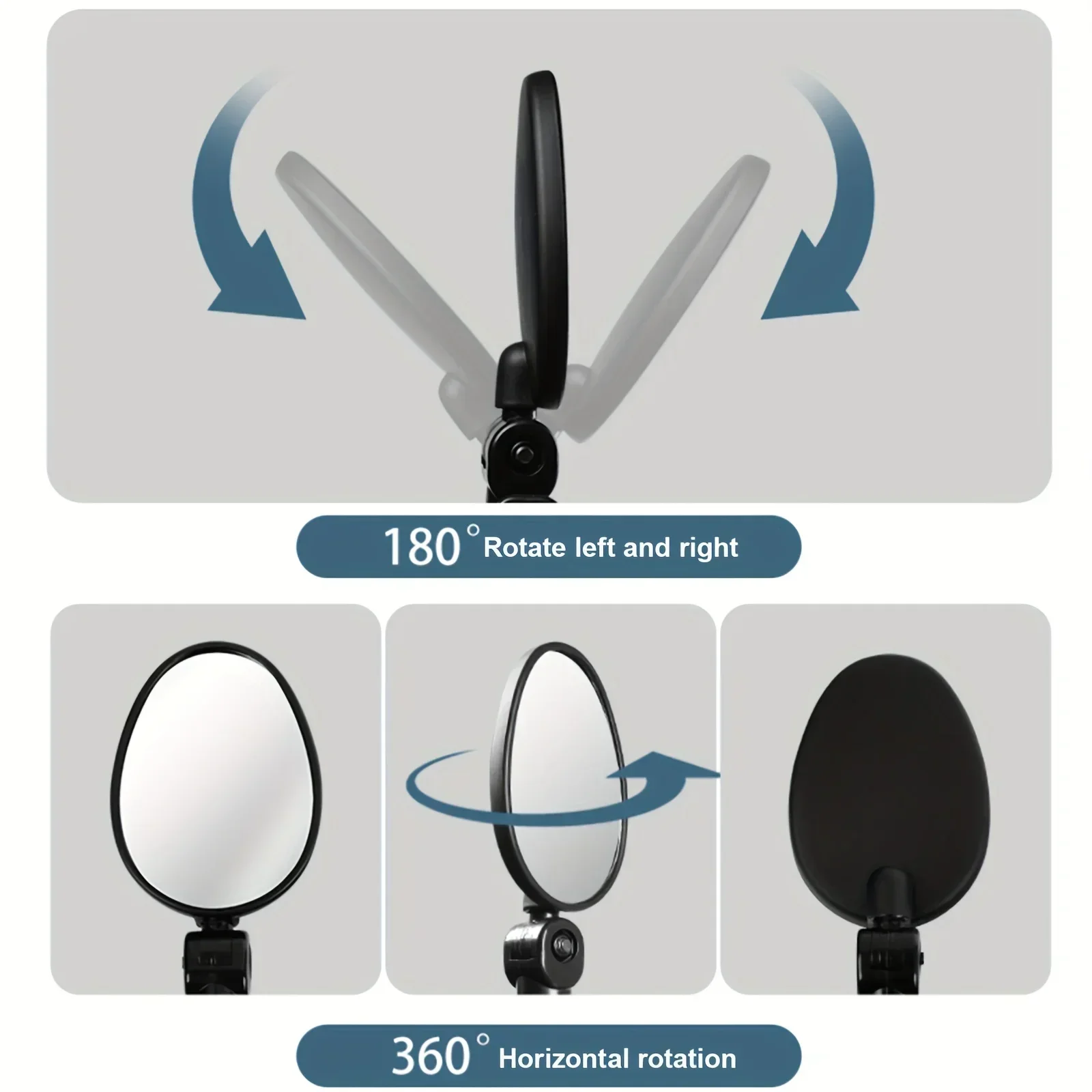 Bicycle Handlebar Rear View Mirror | 360° Rotatable Adjustable, Wide Vision Cycling Accessory for Road/Mountain Bikes