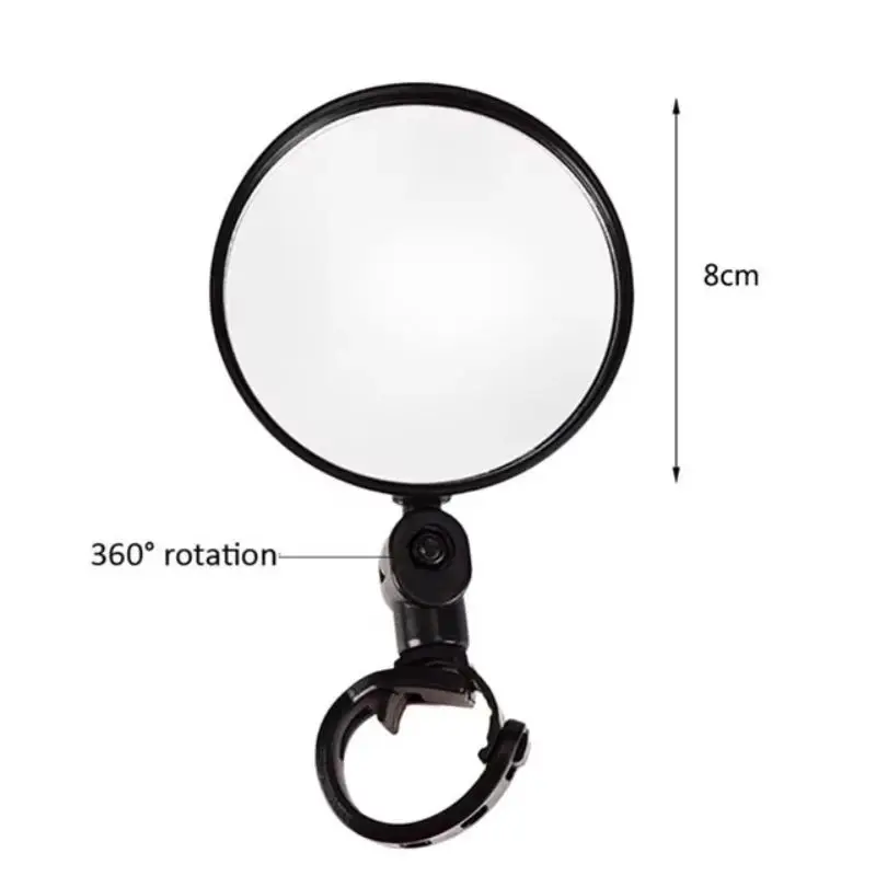 2/1pcs Universal Handle Bike Rear Mirrors 360 Degree Rotation Bicycle Riding Rearview Mirrors for Mountain Bike Electric Scooter