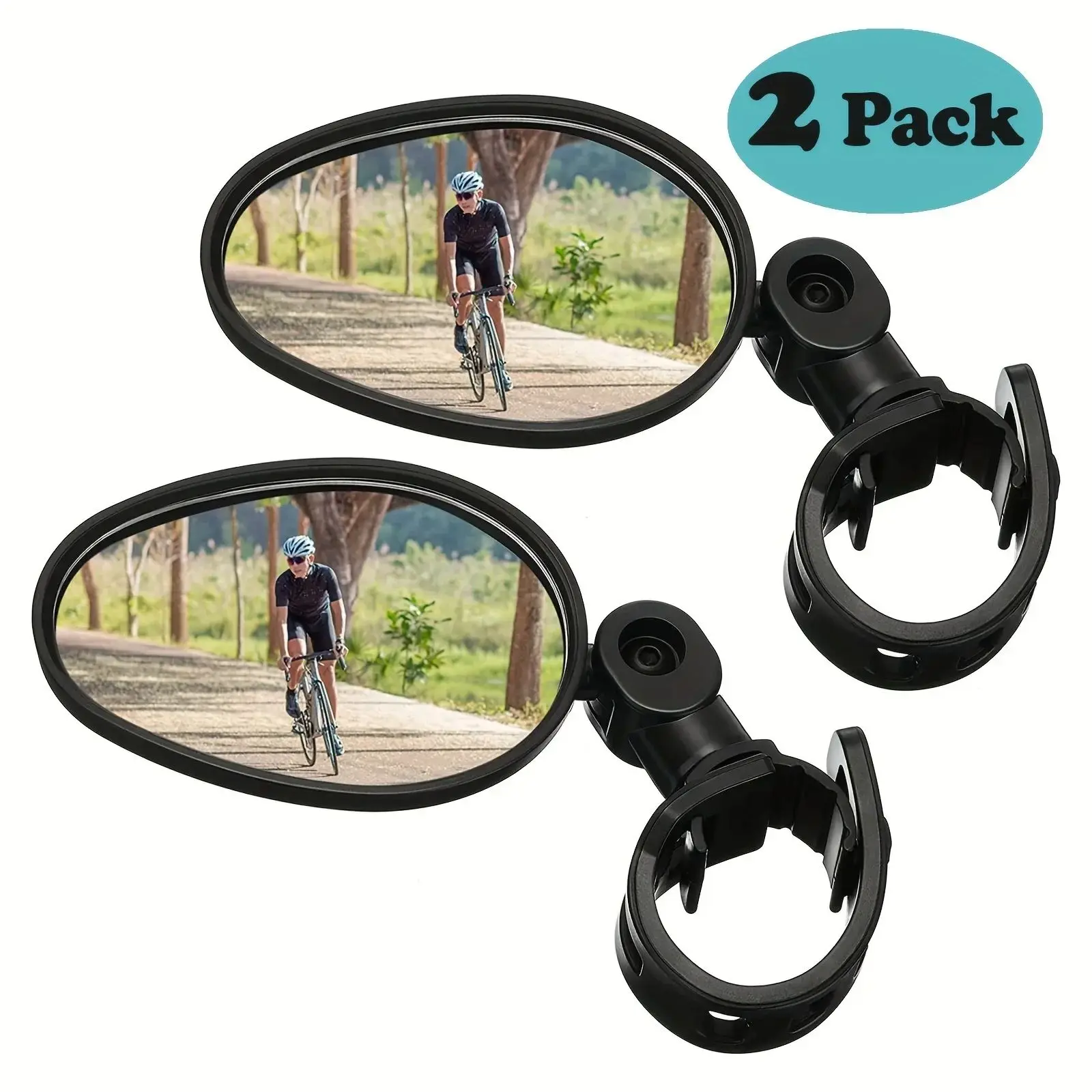 2/1pcs Universal Handle Bike Rear Mirrors 360 Degree Rotation Bicycle Riding Rearview Mirrors for Mountain Bike Electric Scooter