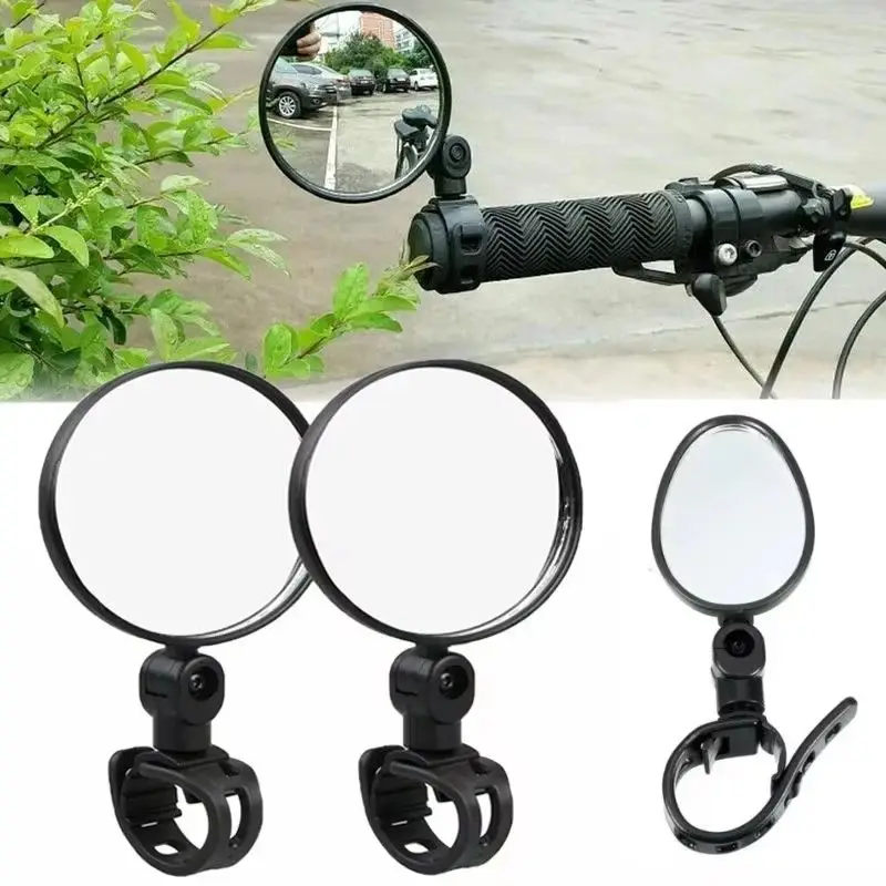 2/1pcs Universal Handle Bike Rear Mirrors 360 Degree Rotation Bicycle Riding Rearview Mirrors for Mountain Bike Electric Scooter