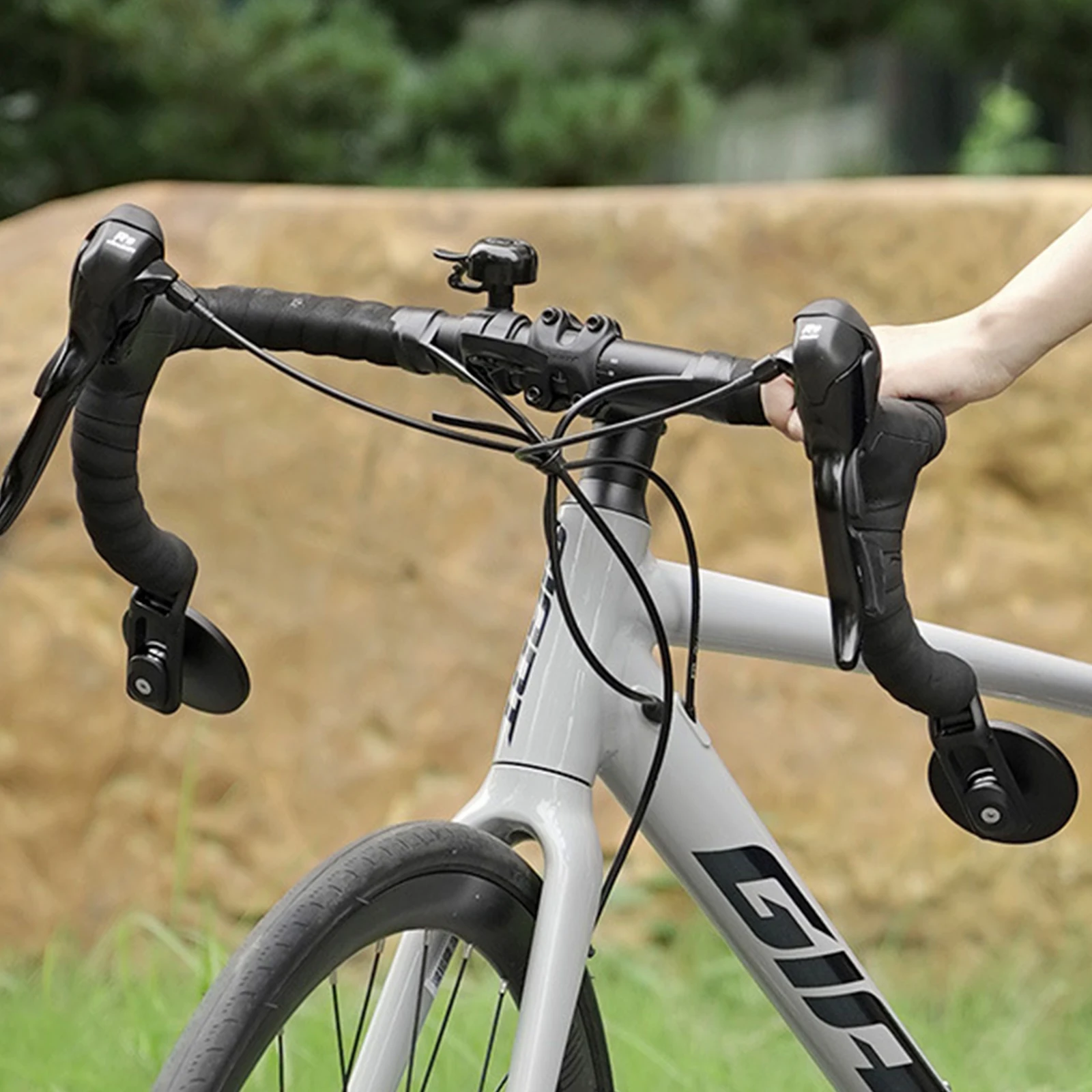 360° Adjustable Handlebar Plug Rearview Mirror Rotatable Bicycle Rearview Mirror Handlebar End Wide-Angle Cycling Mirrors Access