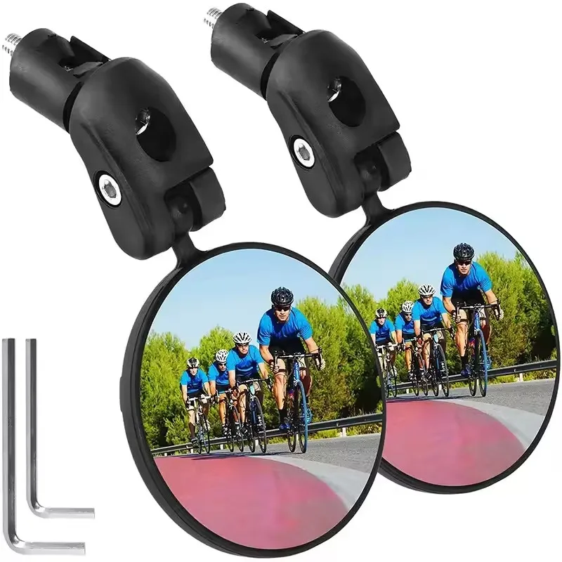 2PCS Universal Bicycle Rearview Mirror Adjustable Rotate Wide Angle Handlebar Mirror For MTB Road Bike Accessories