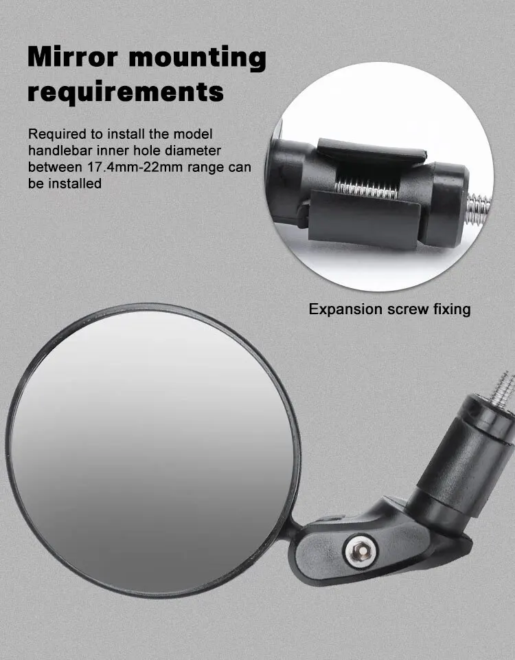 Universal Bicycle Rearview Mirror Adjustable Rotate Wide Angle Cycling Handlebar Rear View Mirrors for MTB Road Accessories