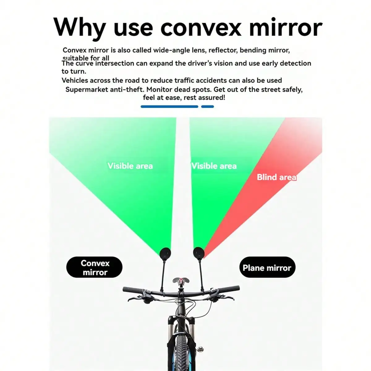 1PC Bicycle 360 Degree Rotation Adjustable Hose Rearview Mirror Super Light and Easy To Remove Reflective Handlebar Mirror