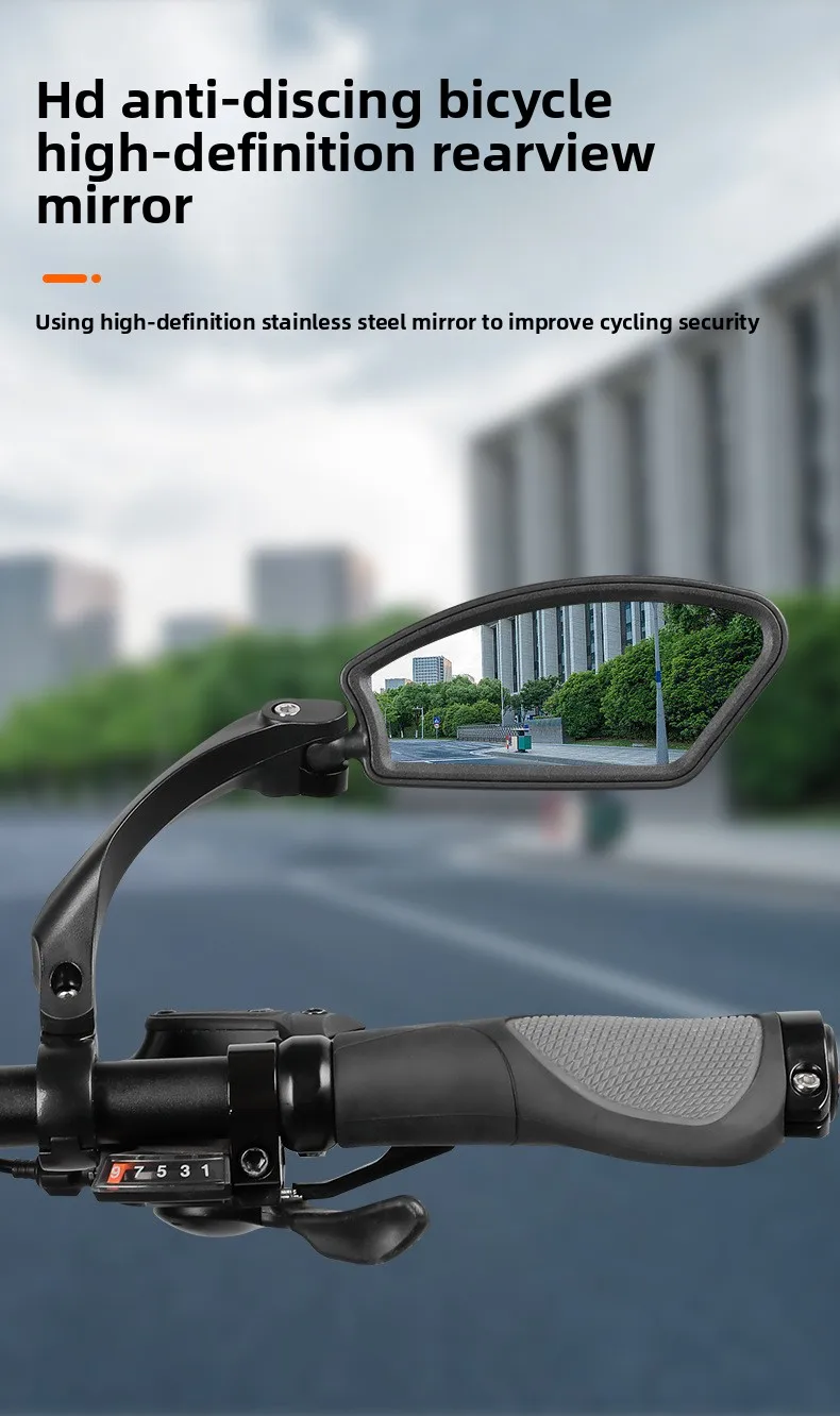 Stainless Steel HD Lens Bike Rear VIew Mirror 360° Rotatable MTB Rear Mirror Widen Big View Road Bicycle Mirror Bike Accessories